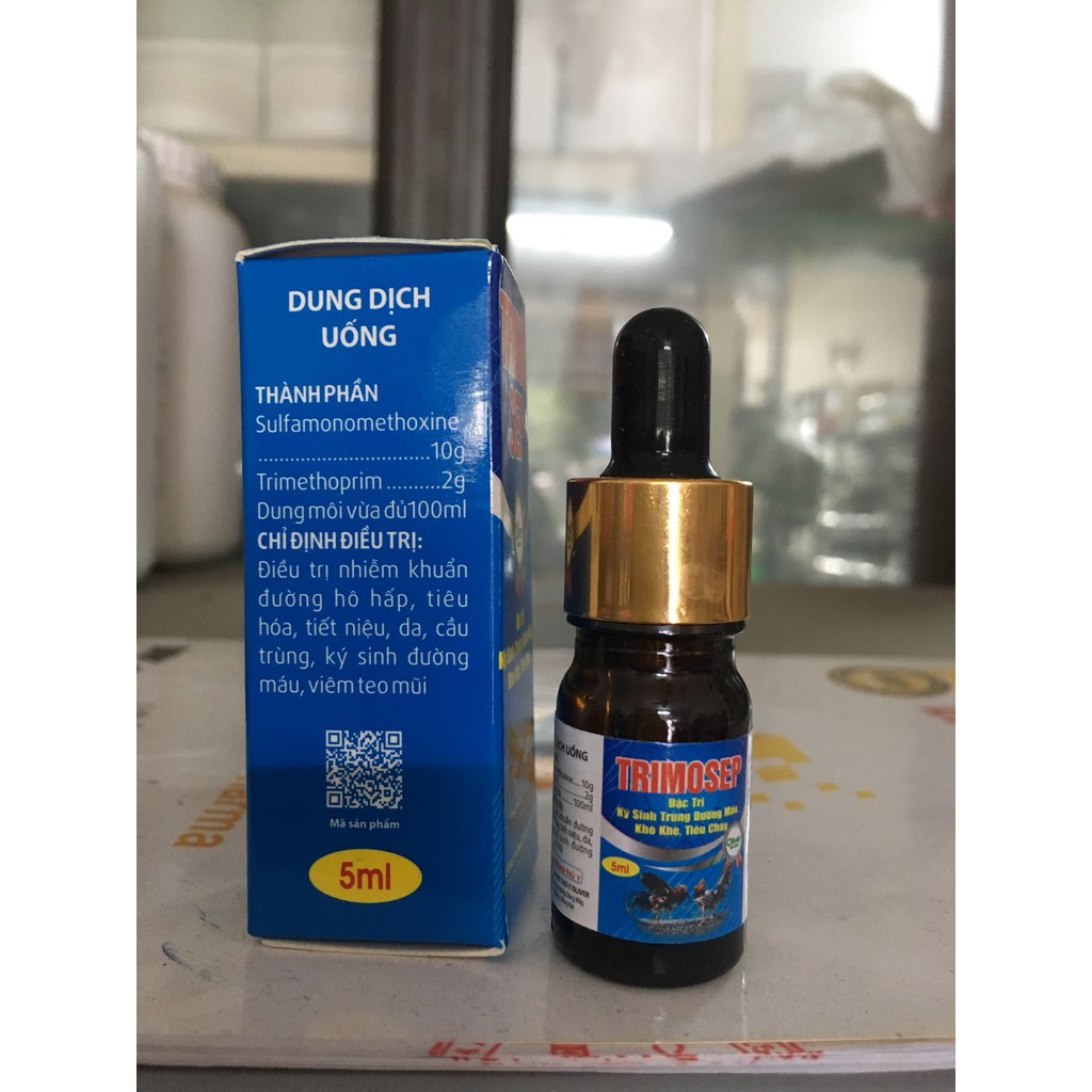 Trimosep - ký sinh trùng đường máu, khò khè, tiêu chảy ở gia cầm (10ml)