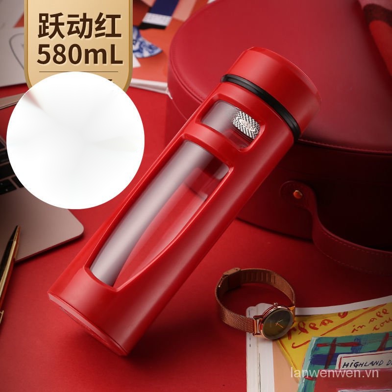 Bình nước thủy tinh chịu nhiệt thiết kế thời trang dung tích lớn 1000ml