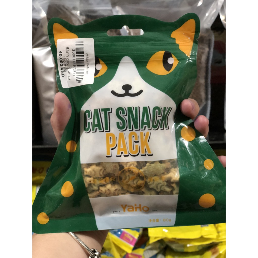 Snack thưởng Cho Mèo Yaho -⚡SIÊU_ƯU_ĐÃI⚡ Bánh thưởng cho mèo - Bánh Quy Hình Cá Thú Cưng 80g - PET&amp;JOI