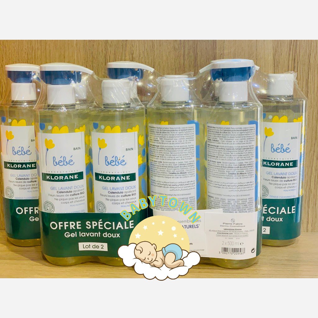 SET 2 CHAI SỮA TẮM GỘI KLORANE BEBE – Sữa tắm gội 2 in 1 cho trẻ sơ sinh
