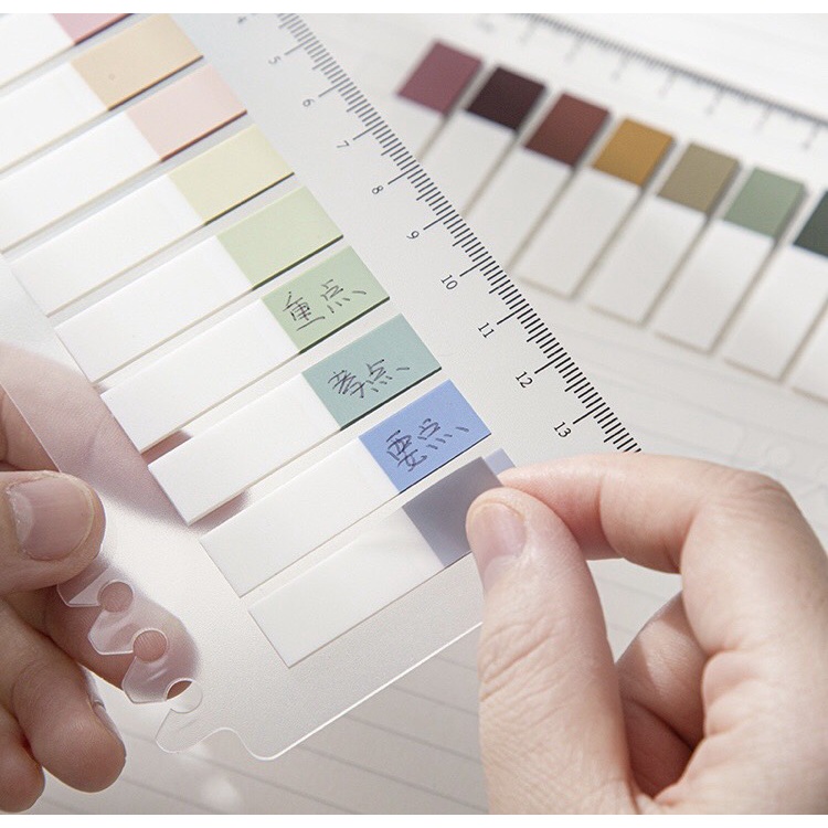 Set 200 giấy note ghi chú đánh dấu sách Pura nhiều màu sắc morandi pastel tiện lợi văn phòng phẩm phong cách Hàn Quốc