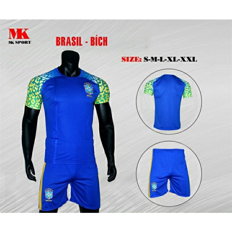 BỘ ĐỒ ĐÁ BANH BRACIL XANH BÍCH 2021_2022