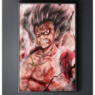 TRANH CANVAS ANIME ONE PIECE Vua Hải Tặc treo tường in theo yêu cầu - Monkey D Luffy 4