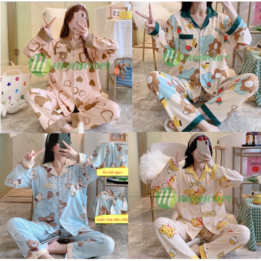 Pijama bầu sau sinh cho con bú ti - Đồ bộ ngủ Pizama bầu đẹp mặc nhà - Quần áo thời trang dài tay cho mẹ giá rẻ Bigsize