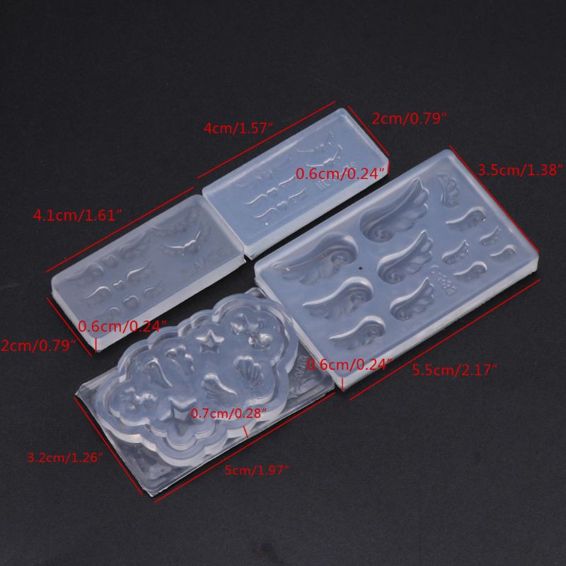 Set 4 khuôn silicon làm phụ kiện trang trí móng tay