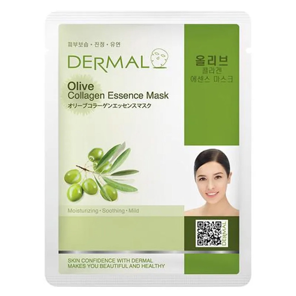 Mặt Nạ Dưỡng Sáng Da Dermal Olive Collagen Essence Mask 23g/ 1 miếng