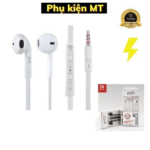 Tai Nghe Dây Dẹt BYZ-S389 Âm Thanh Sống Động - Có Bảo Hành - MTPHUKIENDIENTHOAI ( Ảnh Thật )