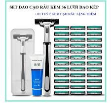 Bộ dao cạo râu cao cấp 38 món (1 dao cạo + 36 lưỡi + 1 tuýp kem cạo)