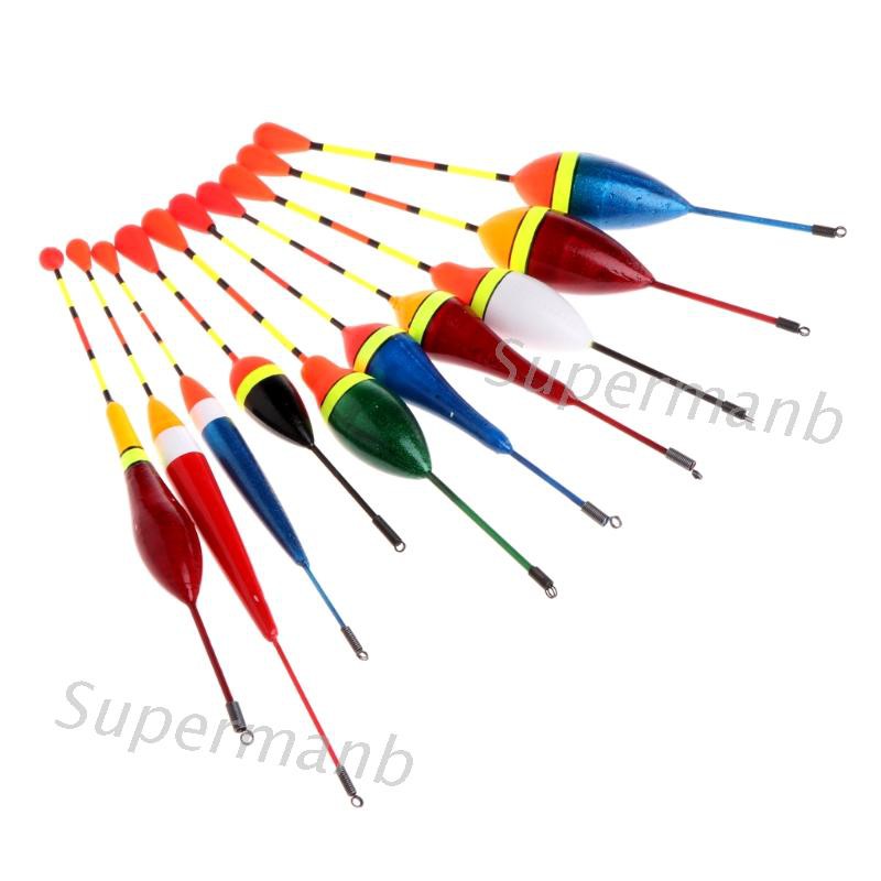 Bộ 10 phao nổi câu cá nhiều kích cỡ