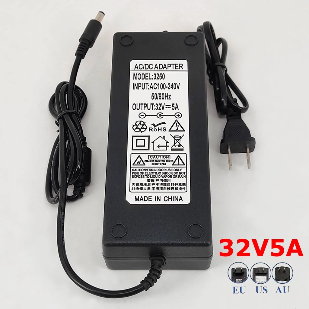 Bộ Chuyển Đổi Nguồn Điện 100-240V AC Sang DC 32V 5A 5.5mm X 2.5mm Phích Cắm US EU AU 32V / 5A