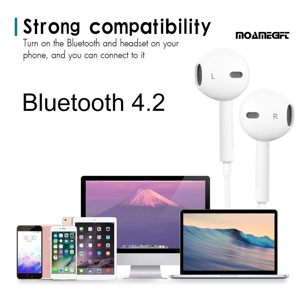 moamegift Bluetooth 4.2 Wireless Stereo In-Ear Sports Headphone Earphone for Android iOS
