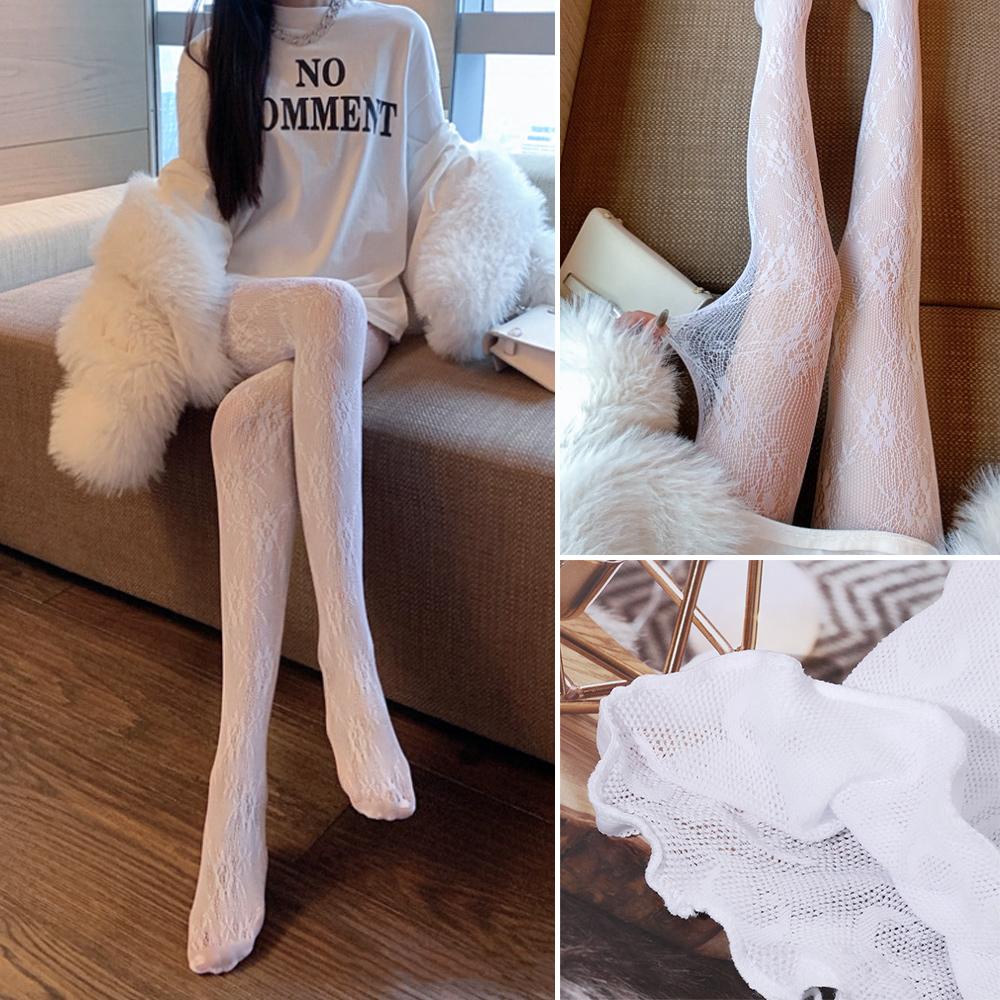 OSIER1 Quần Vớ LướI ĐíNh Hoa HồNg Đen Gothic