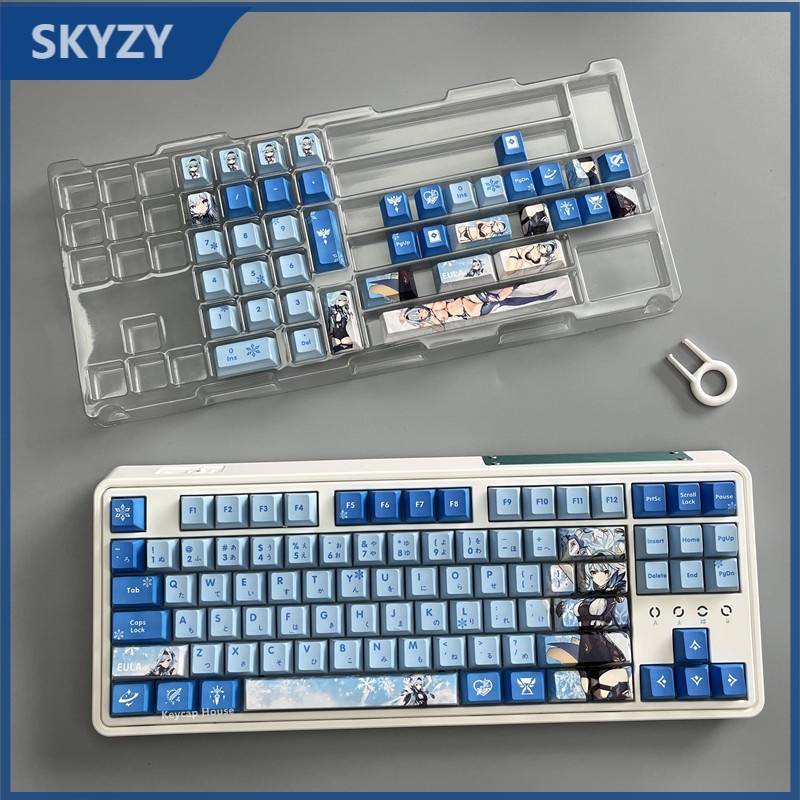 128 phím Eula Keycap Cherry Profile Genshin Impact Anime PBT Dye Sub Bàn phím cơ học Keycap