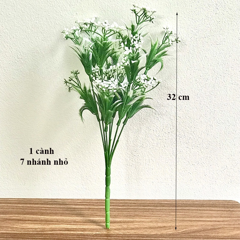 Cành Giả- Cành Điểm Hạt Gạo 32cm 7 Nhánh Nhỏ Nhắn, Xinh Xắn Trang Trí Đơn Giản, Tinh Tế