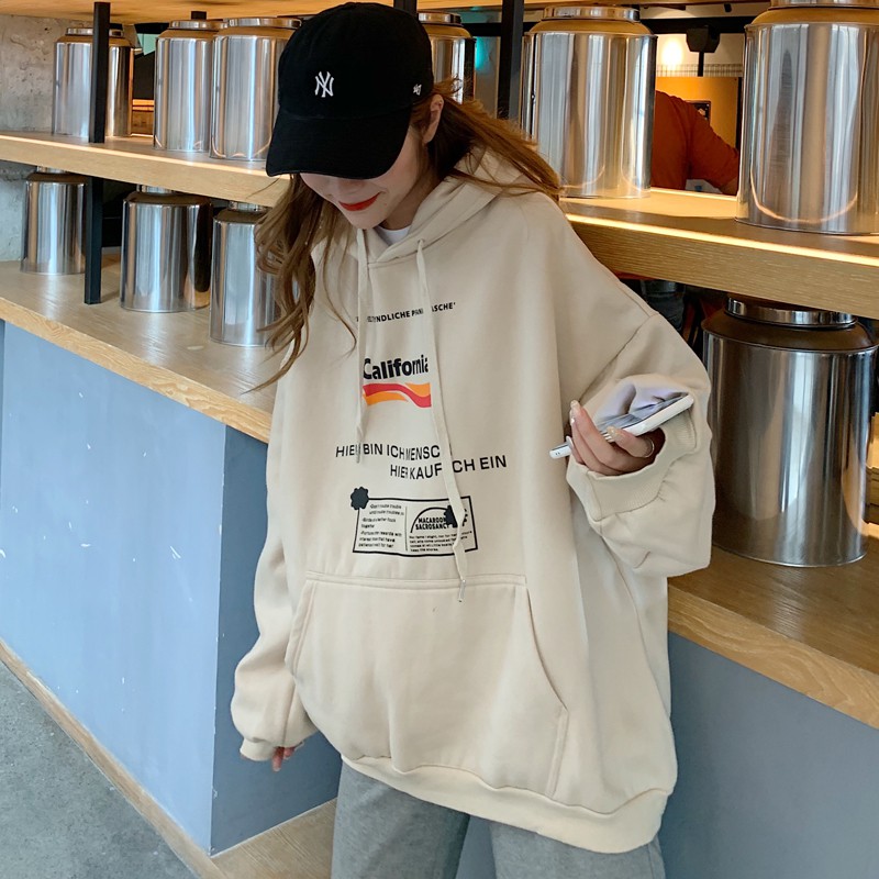 Áo hoodie nữ form rông Áo nỉ nữ form rộng có mũ dây rút unisex form rộng thời trang hàn quốc ulzzang hàn quốc | BigBuy360 - bigbuy360.vn