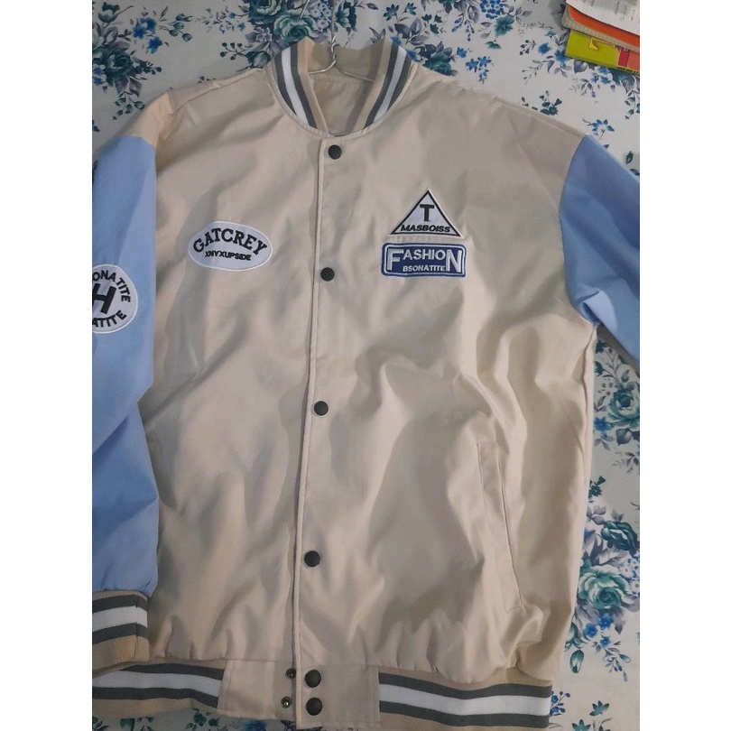 Áo khoác bóng chày form rộng FASHION vải dù 2 lớp thêu LOGO UNISEX  nam nữ