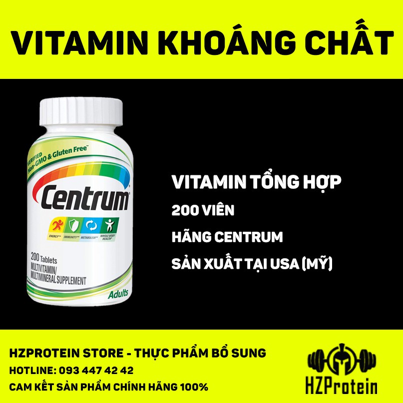[HSD 10/2023 ] CENTRUM ADULT - VIÊN UỐNG BỔ SUNG VITAMIN TỔNG HỢP CHO NGƯỜI TỪ 18 TỚI 50 TUỔI - (200 VIÊN)