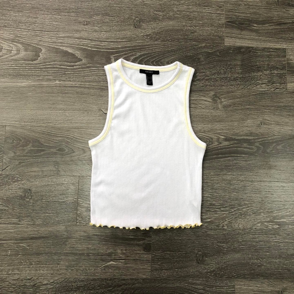 Áo F21 balo viền cổ lai gợn sóng 3 màu KAMI