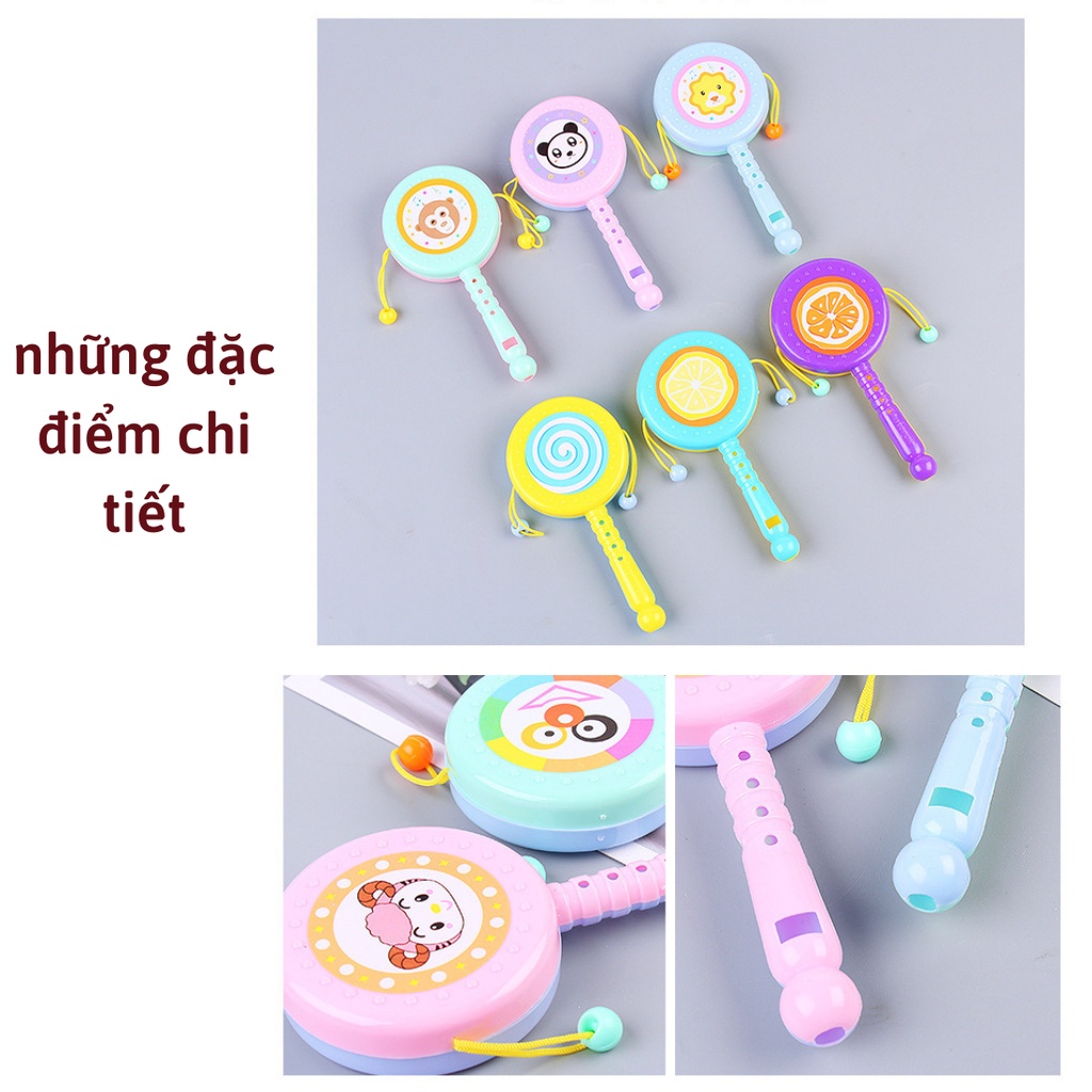 Đồ chơi trống lắc gỗ, Shop Bố Sam, hình con vật phát tiếng kêu kích thích phát triển vận động và giác quan của bé