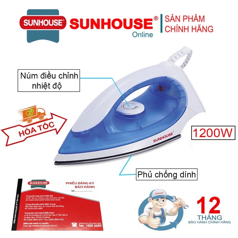 Bàn là khô sunhouse 1072