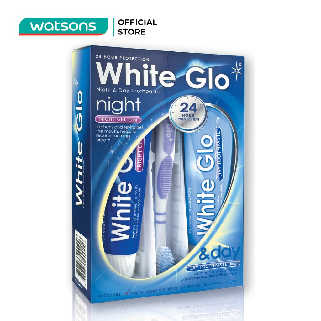 Kem Đánh Răng Whiteglo Ngày Và Đêm (1 Tuýp 100g + 1 Tuýp 85g) 185gr