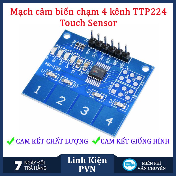 Bàn Phím Cảm Ứng Điện Dung 4 kênh TTP224