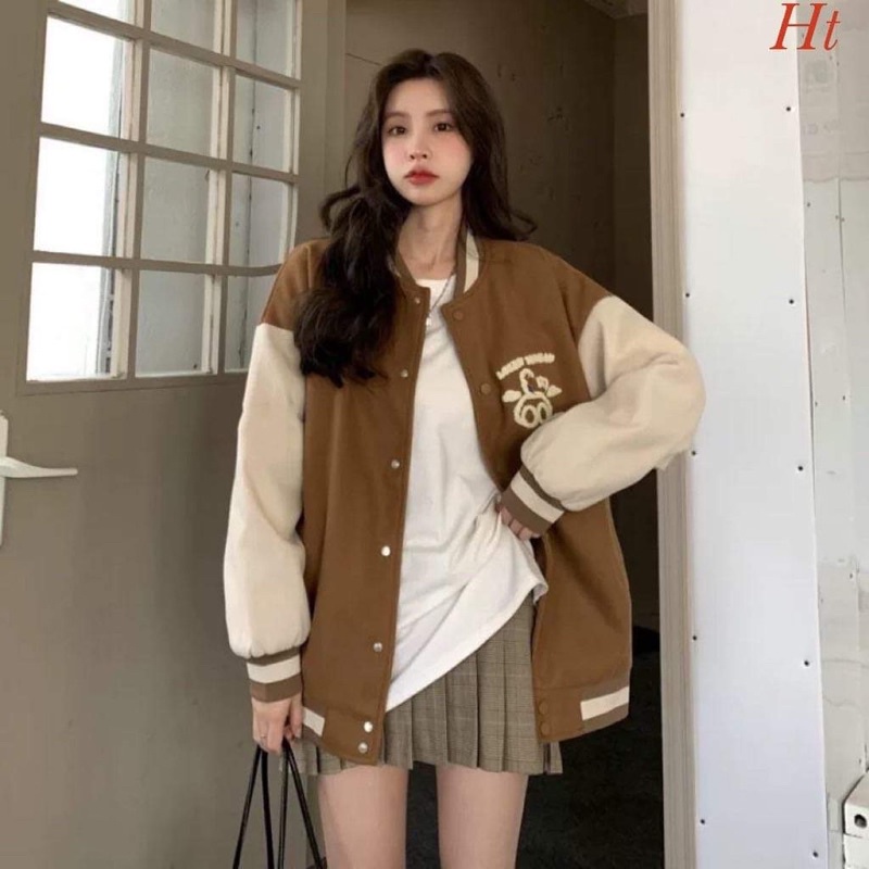 Áo bomber nỉ gấu mây H2A658