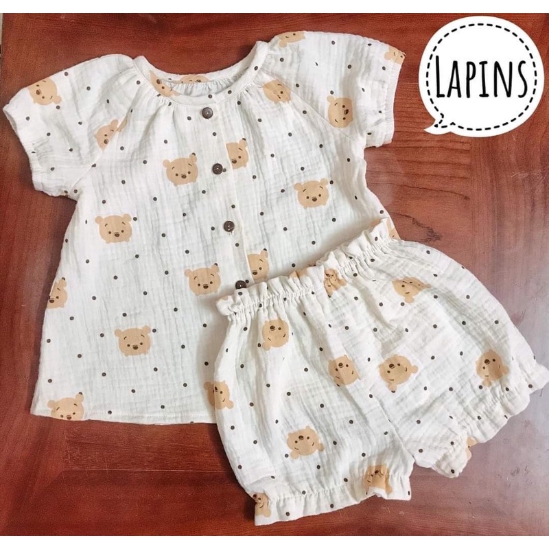 Bộ vải xô Muslin cho bé gái