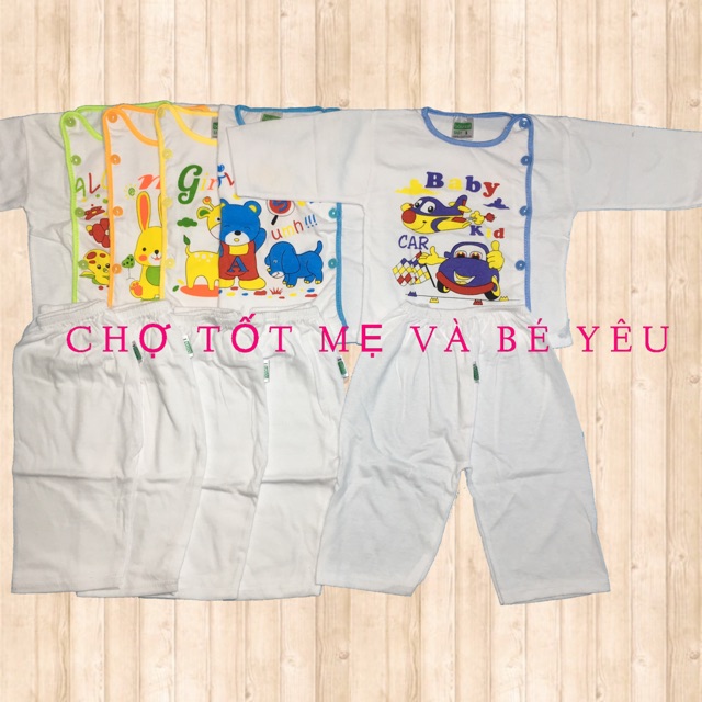SET 5 BỘ DÀI MẶC MÁT CHO BÉ SƠ SINH-10KG