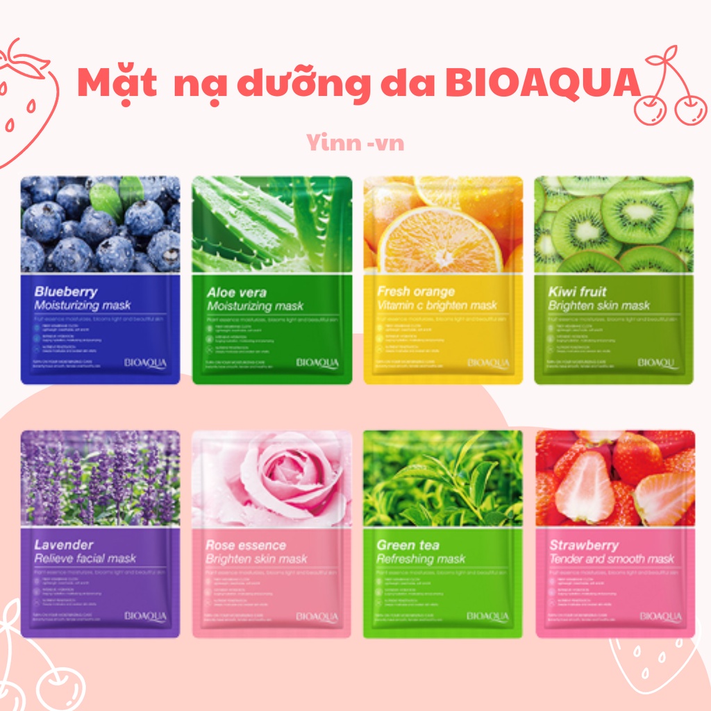 Mặt nạ giấy BIOAQUA CAO CẤP NHIỀU MẪU dưỡng da cấp ẩm chống lão hóa nội địa Trung