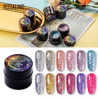 Rosalind UV Nail Gel Ba Lan Neon Rainbow Hybrid Varnish Platinum Bộ sơn Gel 5ML