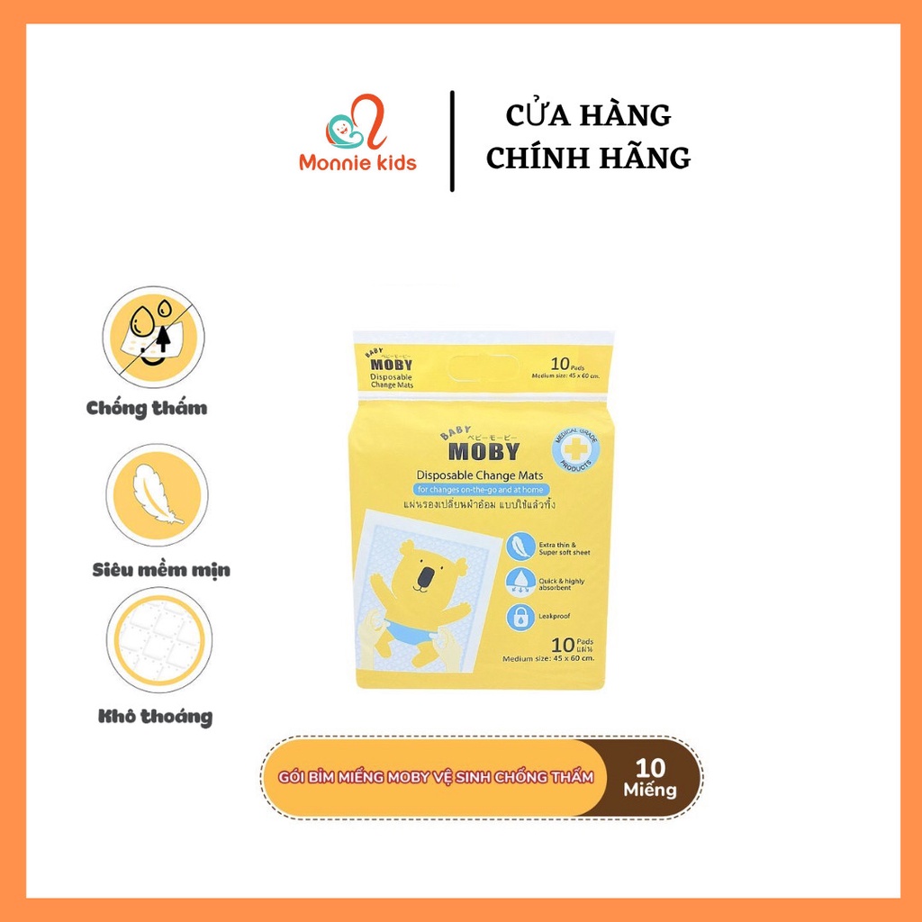 Miếng lót chống thấm Moby Baby (10 miếng/ gói)