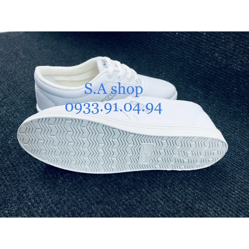 Giày thể thao ASIA da SI trắng cột học sinh BÉ gái bé trai