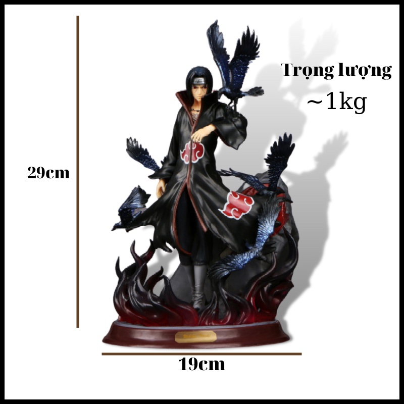 Mô hình Naruto Uchiha Itachi, Bộ mô hình tượng tĩnh nhân vật anime cao 29cm chất liệu nhựa PVC cao cấp