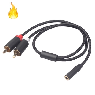 Đầu chuyển đổi cáp âm thanh từ giắc cắm 3.5mm stereo sang 2 cổng cắm RCA hình chữ Y thông dụng màu sắc tùy chọn