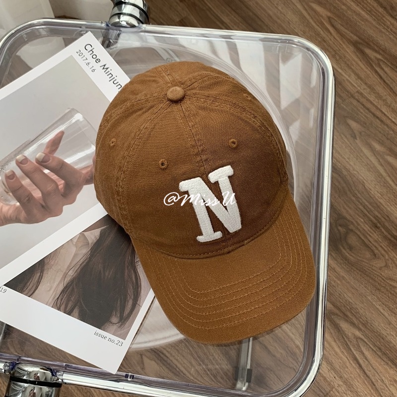 Mũ Lưỡi Trai Vải Cotton In Chữ N Kiểu Hàn Quốc Cá Tính