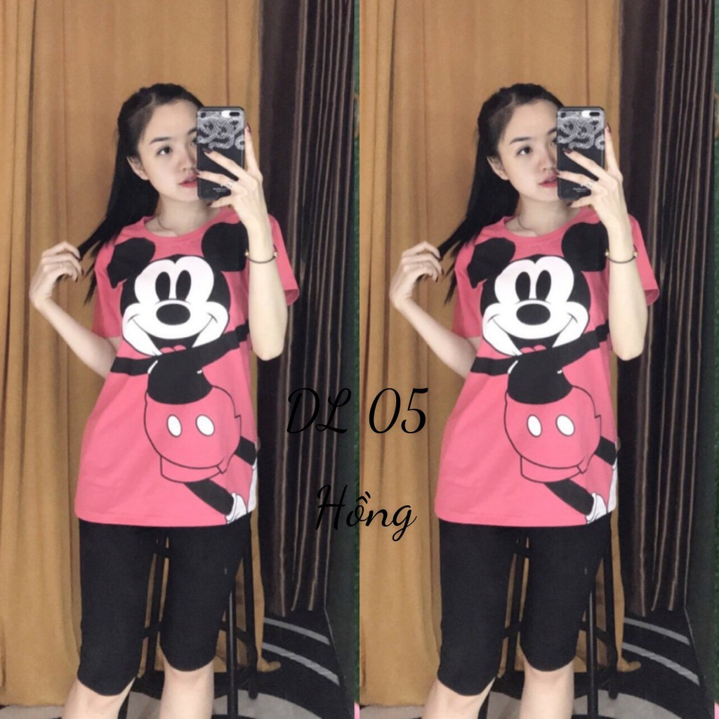 Đồ bộ mặc nhà nữ in hình chuột mickey cực dễ thương | BigBuy360 - bigbuy360.vn