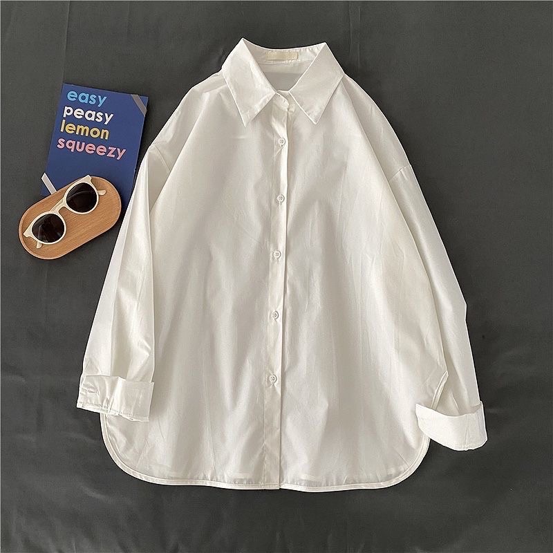 Áo sơ mi trắng basic trơn nhiều màu | BigBuy360 - bigbuy360.vn