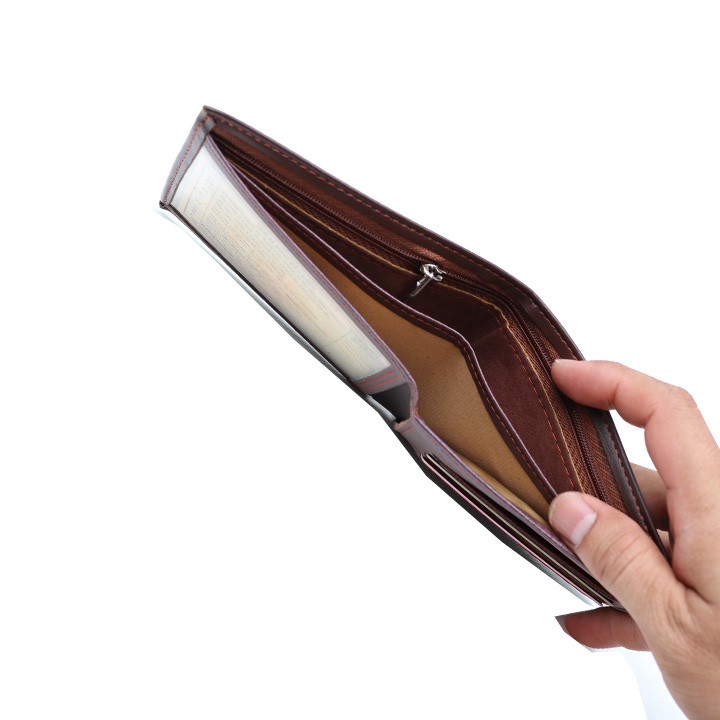 Ví Nam Tặng Kèm Hộp Đẹp Thời Trang | Bóp Da Nam Kiểu Ngang Có Ngăn Kéo Khóa | VT18 VUONGVUONGSHOP25