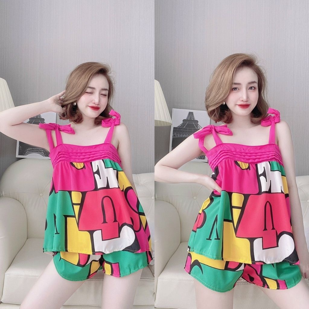 Đồ Ngủ Sexy, Đồ Ngủ Nữ Lụa Cao Cấp Mềm mại xinh xắn &lt;65KG