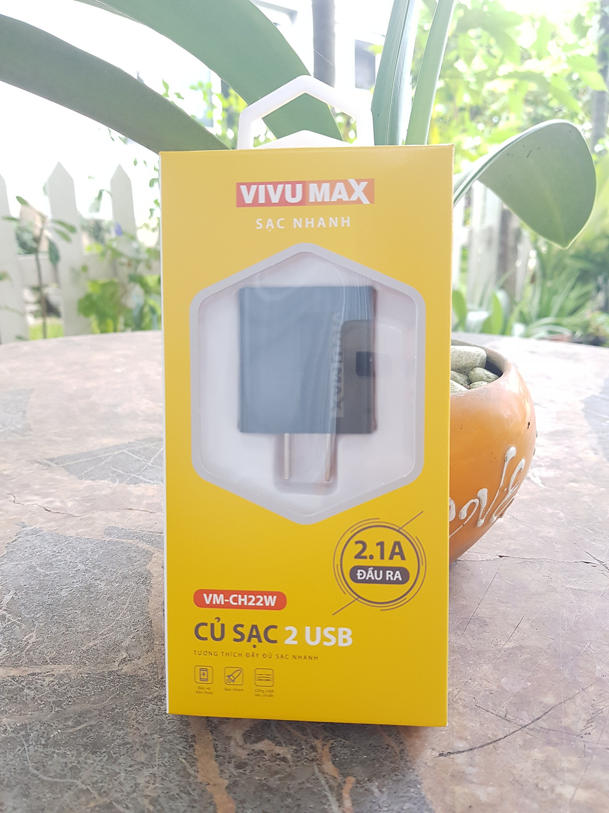 Adapter Sạc nhanh VivuMax CH22 - 2 cổng USB 5V-2.1A thuận Hàng Chính Hãng CHINH HANG n