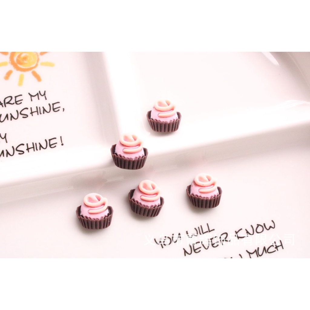 Charm hình bánh kẹo, sticker đồ ăn hình bánh ngọt, phụ kiện trang trí kem keo, slime, nguyên liệu handmade ốp, kẹp tóc