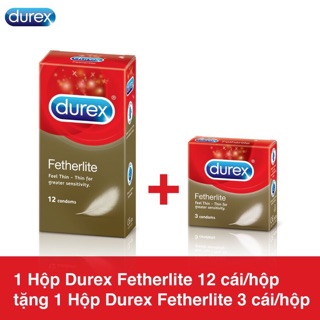 Bao cao su durex fetherlite combo 1 tặng 1