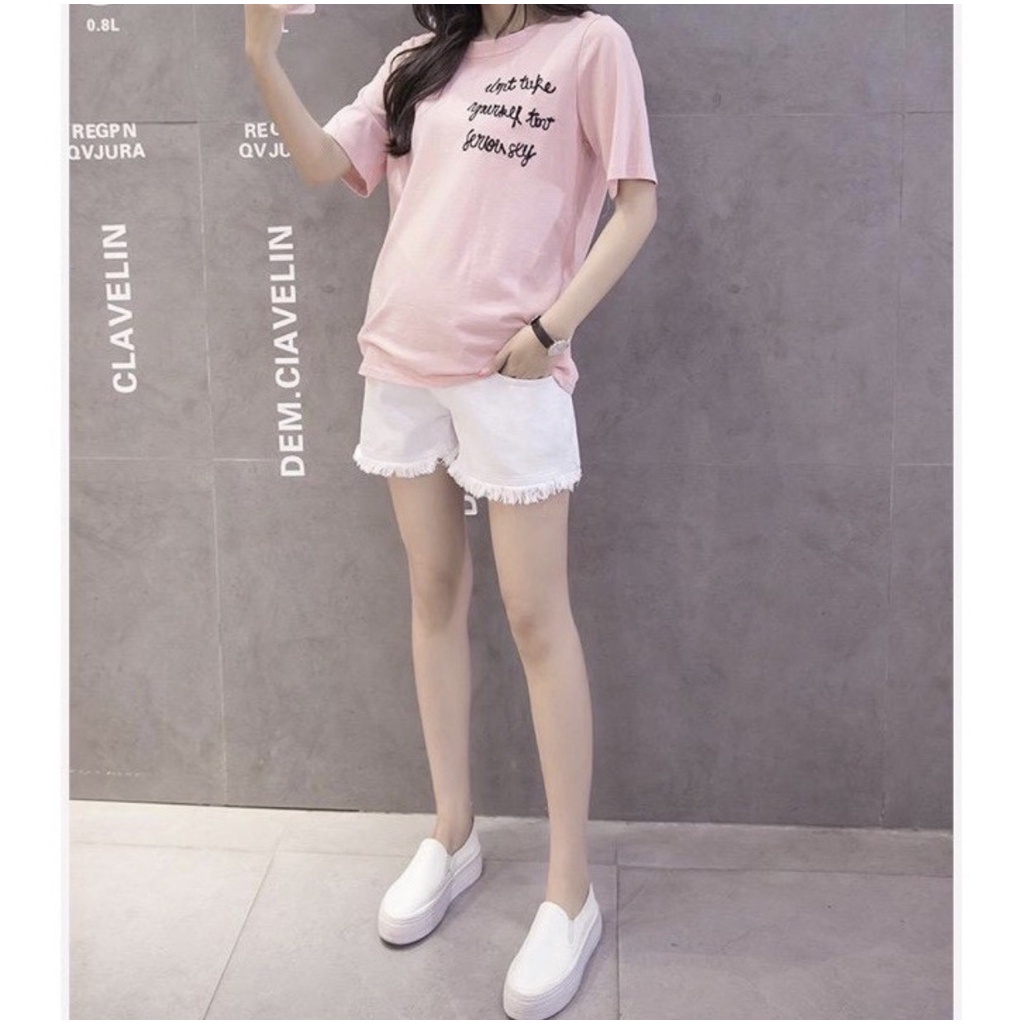 Quần Sooc Bầu Kaki Cạp Cao.Quần Bầu Cạp Chéo Có Dây Chun Chỉnh Bụng A040 Lin Store66