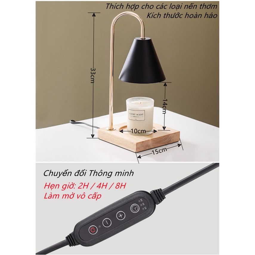 35w Đèn đốt nến thơm đèn bàn,Sáp thơm phòng,Đèn phòng ngủ,Candle warmer lamp,Chụp đèn kim loại