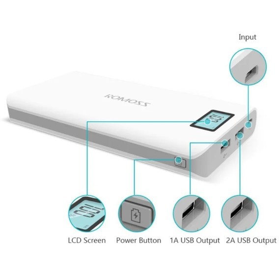 [ BAO ĐỔI TRẢ ] Pin sạc dự phòng ROMOSS Sense 6 Plus 20000mAh Màn Hình siêu rẻ