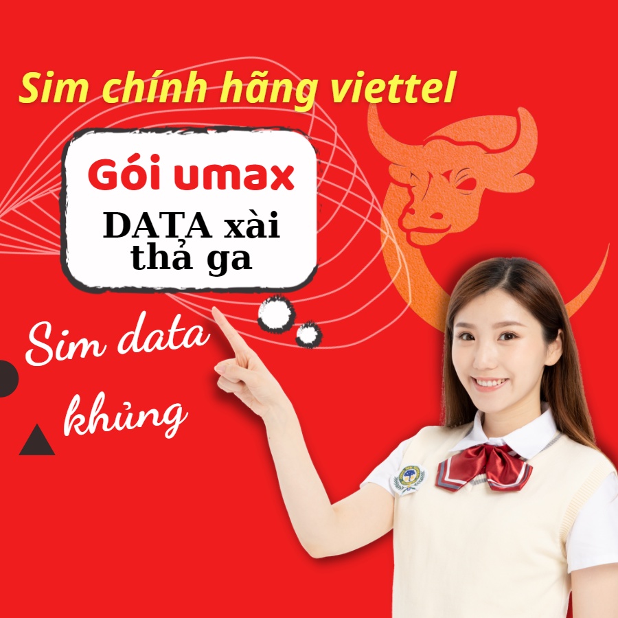 Sim Viettel 4G Umax50n Sim Data Không giới hạn dung lượng - Max băng thông, dùng toàn quốc có thể nghe gọi