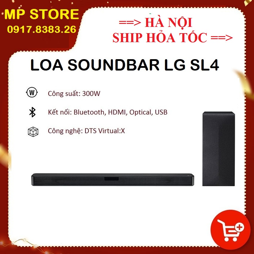 Loa Thanh Soundbar LG SL4 2.1ch || Công suất 300W, Hàng chính hãng, Mới 100% full box