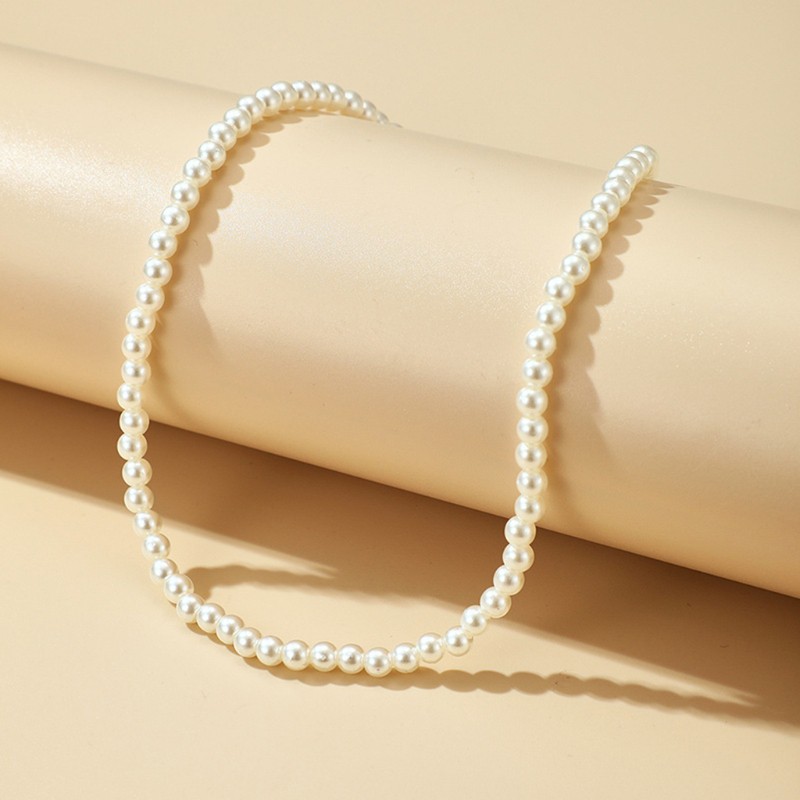 Luxury Pearl Stone Chian Choker Necklace for Women Charming Adjustable Collar