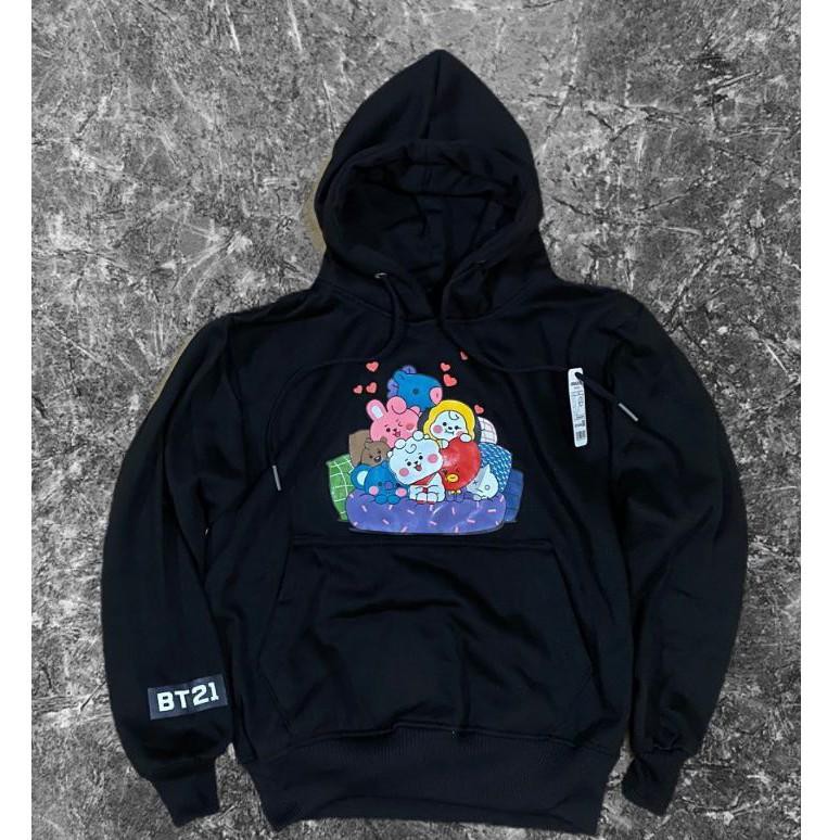 Áo Khoác Hoodie In Hình Bt21 Bts 27ma9b Cho Bé Gái